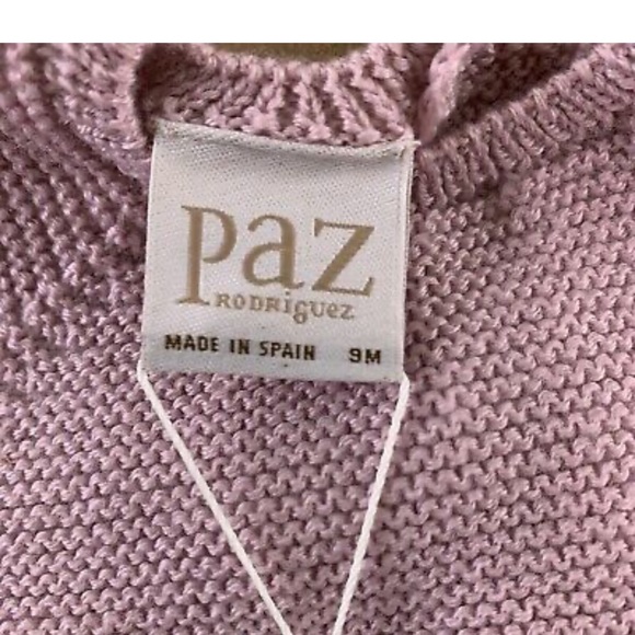 Paz Rodriguez Baby Size 9 Months Lilac Wool 2 Piece Sweater Knit Pant Set NWT - Picture 10 of 12